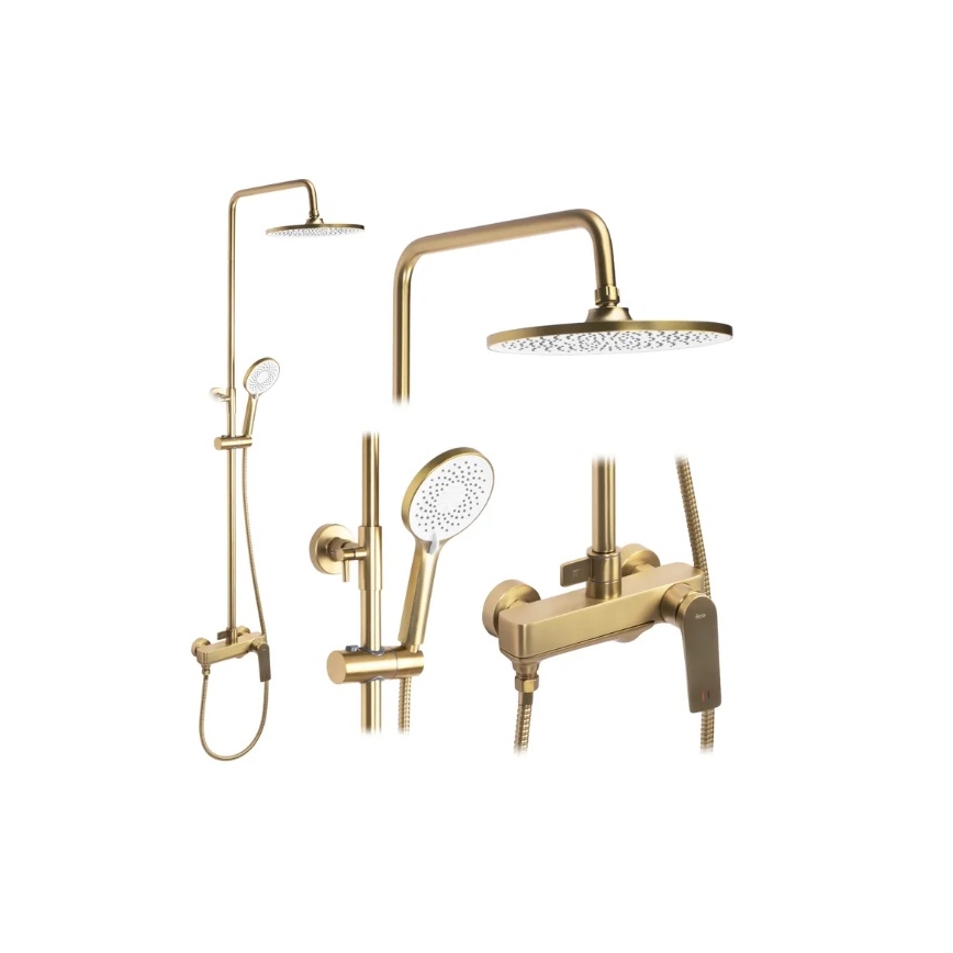 REA-P2400 - Tuš set z baterijo AVALON v brušenem zlatu