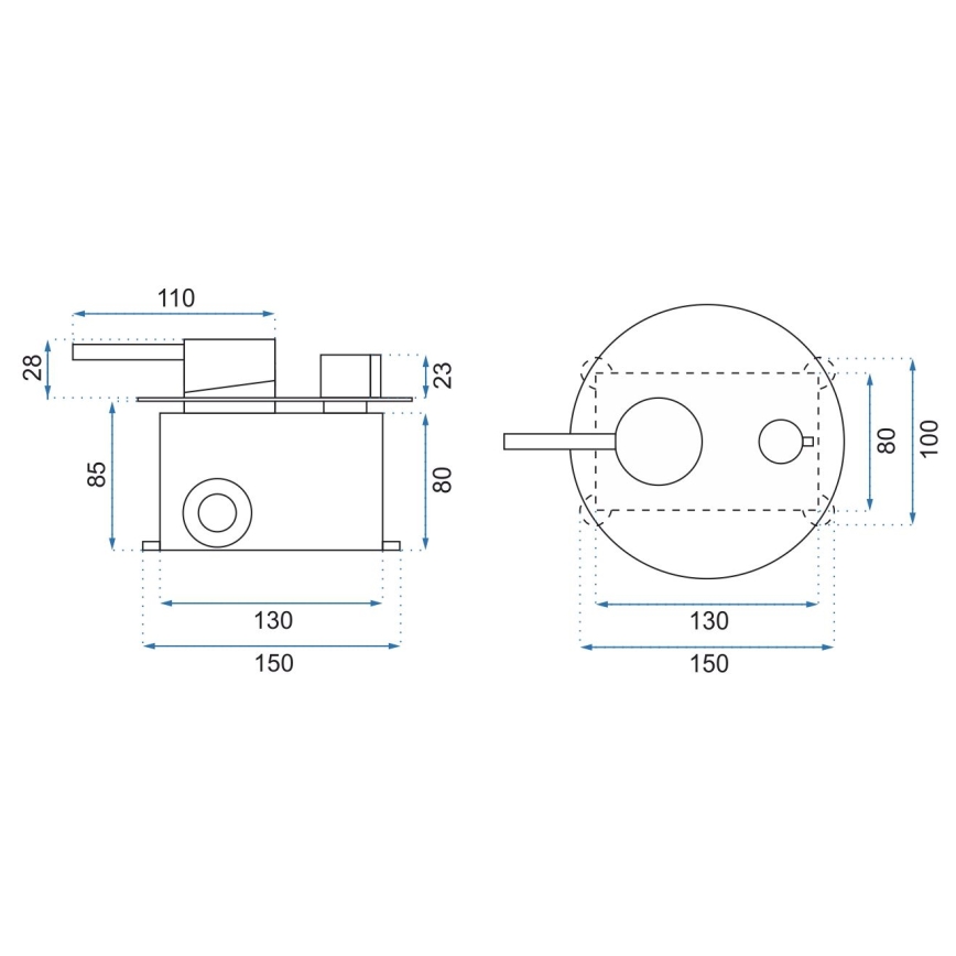 REA-P4100 - Tušni komplet s podometno baterijo LUNGO, črn