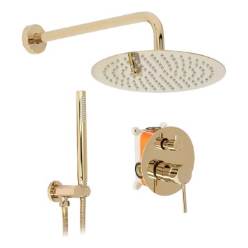 REA-P4110 - Tuš set z vgradno baterijo LUNGO v zlati barvi