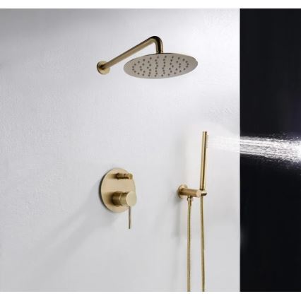 REA-P4110 - Tuš set z vgradno baterijo LUNGO v zlati barvi
