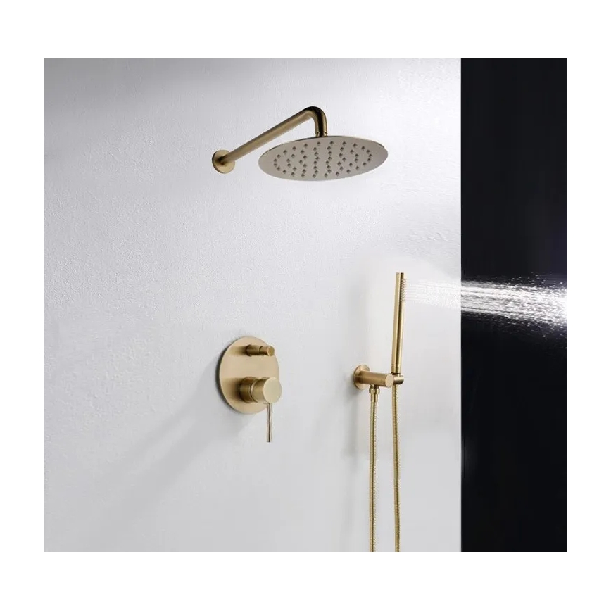 REA-P4110 - Tuš set z vgradno baterijo LUNGO v zlati barvi