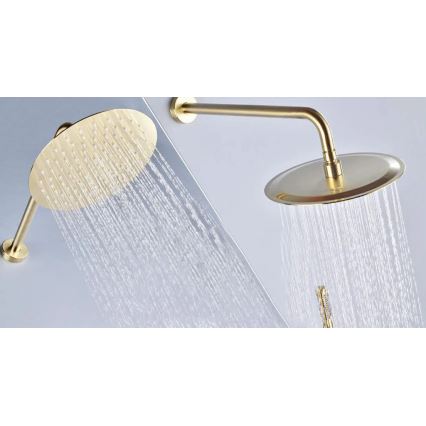REA-P4110 - Tuš set z vgradno baterijo LUNGO v zlati barvi