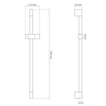 REA-P5981 - Nosilec za ročno prho 70 cm, zlate barve