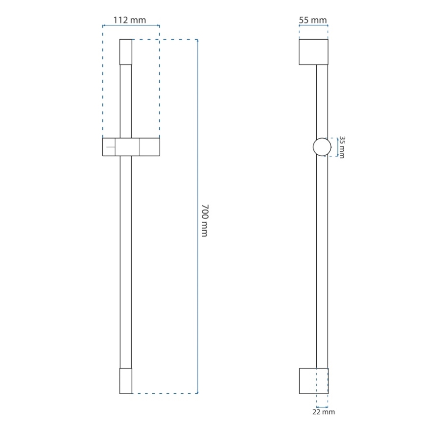 REA-P5981 - Nosilec za ročno prho 70 cm, zlate barve