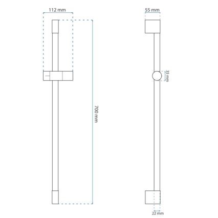 REA-P6500 - Držalo za ročno prho, 70 cm, brušeno zlato