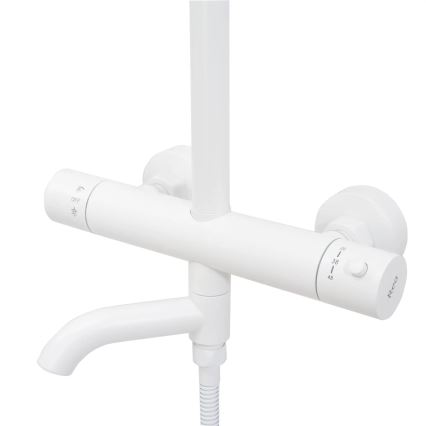 REA-P6608 - Tuš komplet s termostatsko mešalno baterijo LUNGO, mat bela