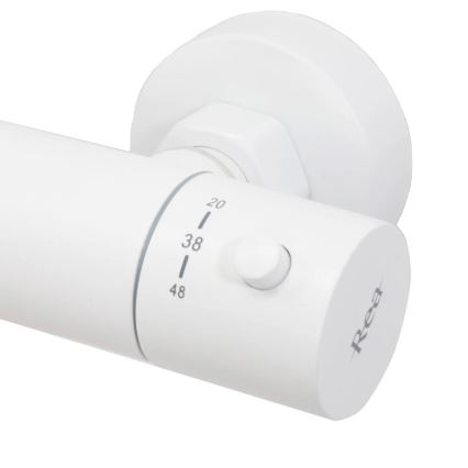 REA-P6608 - Tuš komplet s termostatsko mešalno baterijo LUNGO, mat bela