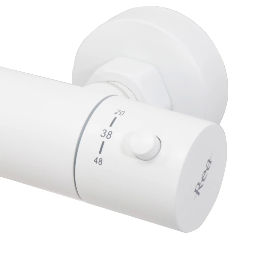 REA-P6608 - Tuš komplet s termostatsko mešalno baterijo LUNGO, mat bela