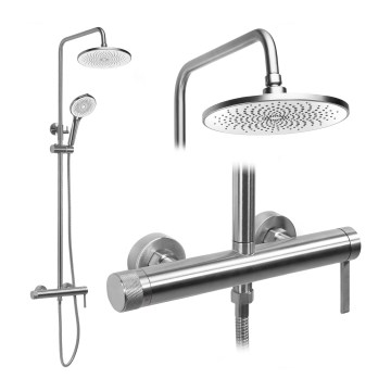 REA-P9498 - Komplet prhe z baterijo RIVO, brušeno nerjavno jeklo