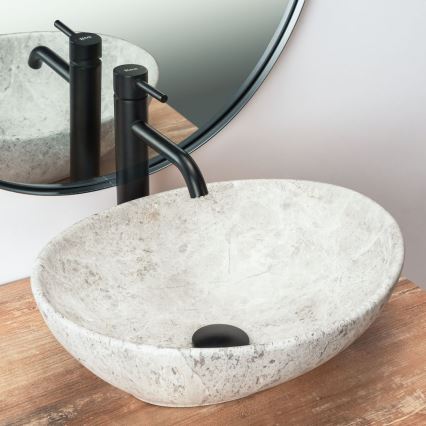 REA-U0165 - Nadpultni umivalnik SOFIA 34,5x41 cm keramika/svetel kamen