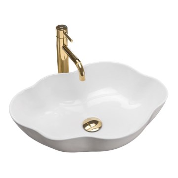 REA-U0265 - Umivalnik za pult PEARL 38x50,5 cm keramika/sijajna bela