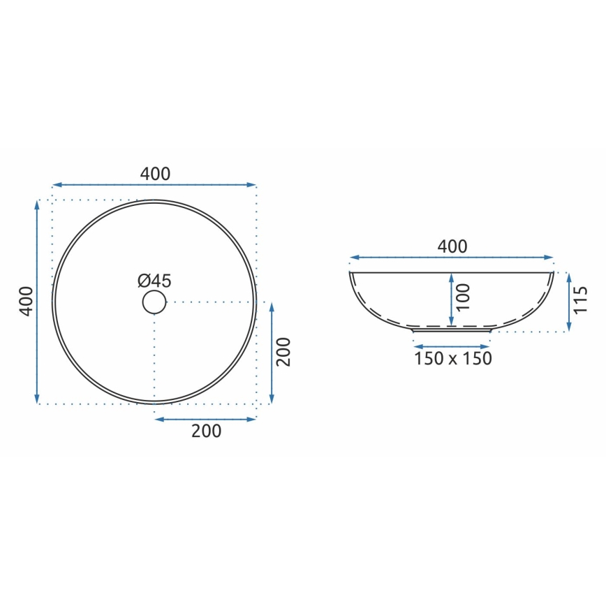 REA-U0267 - Umivalnik na pult ARTE, premer 40 cm, keramika/ornamentni vzorec