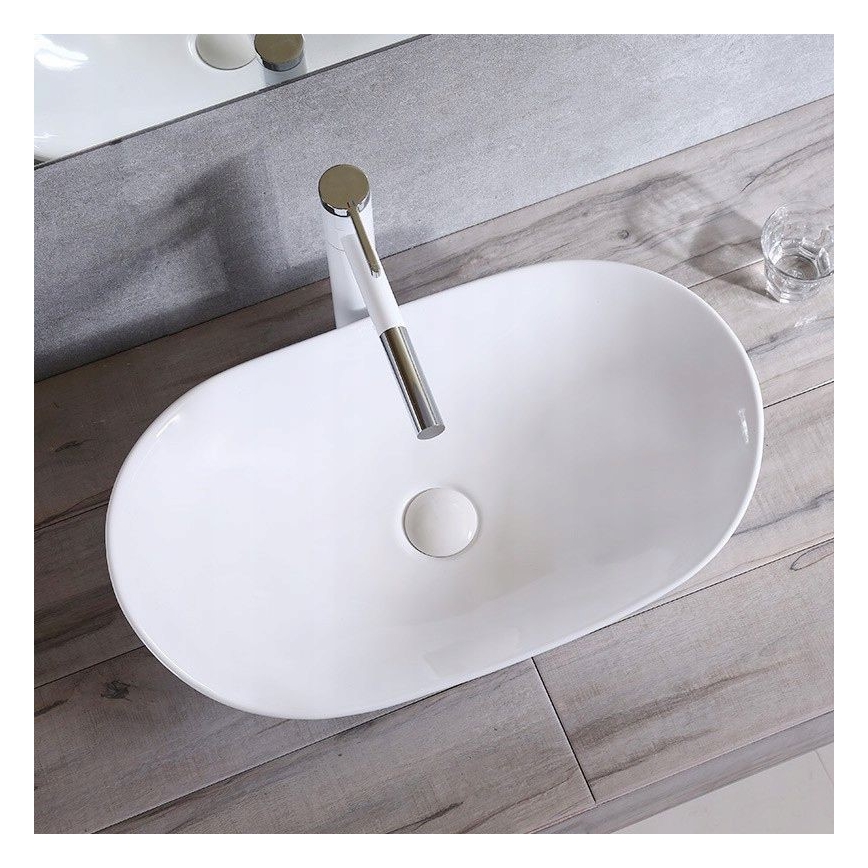 REA-U0441 - Umivalnik na pult ROYAL 35,5x61,5 cm keramika/sijajna bela