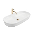 REA-U0563 - Umivalnik na pult CLEO 41x81 cm keramika/sijajno bela