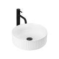 REA-U0601 - Nadpultni umivalnik DELIA 36 cm sijajna bela/imitacija kamna