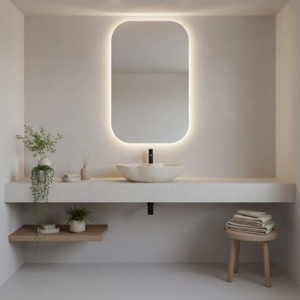 REA-U0617 - Umivalnik na pult PEARL 38x50,5 cm keramika/bež/imitacija kamna