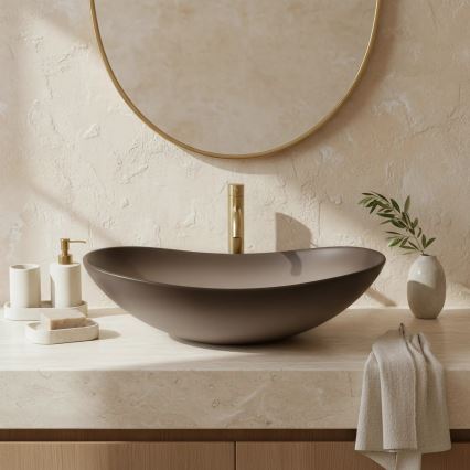 REA-U0626 - Nadpultni umivalnik ROYAL 36x62 cm keramika/rjav