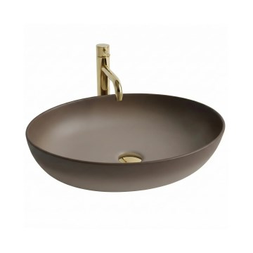 REA-U0627 - Nadpultni umivalnik CAROLA 39x51,5 cm keramika/rjava