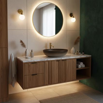 REA-U0627 - Nadpultni umivalnik CAROLA 39x51,5 cm keramika/rjava