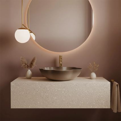 REA-U0629 - Umivalnik na pult PEARL 38x50,5 cm keramika/rjava