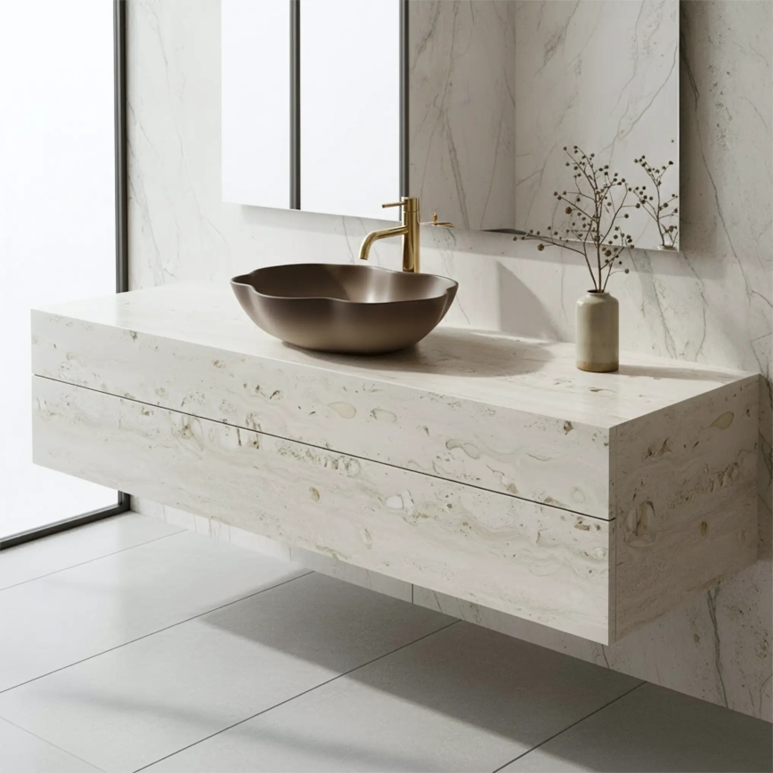 REA-U0629 - Umivalnik na pult PEARL 38x50,5 cm keramika/rjava