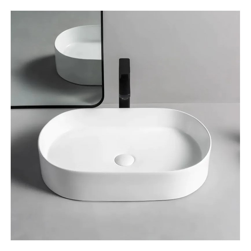 REA-U1055 - Umivalnik za pult NADIA 38,5 x 61 cm keramika/sijajna bela