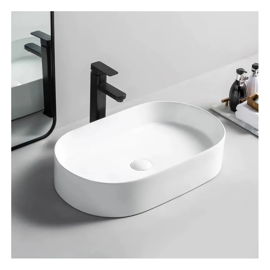 REA-U1055 - Umivalnik za pult NADIA 38,5 x 61 cm keramika/sijajna bela