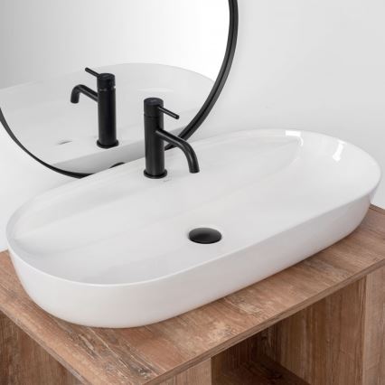 REA-U2541 - Umivalnik za pult AURA 41x81 cm keramika/sijajna bela