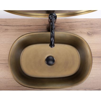 REA-U3305 - Umivalnik za pult WILMA RUSTIC 38x55 cm keramika/bakrena