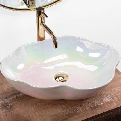 REA-U3309 - Umivalnik za na pult PEARL 38x50,5 cm keramičen/večbarven