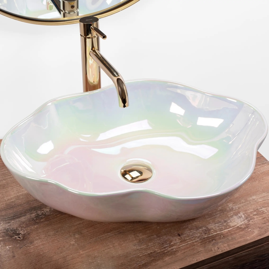 REA-U3309 - Umivalnik za na pult PEARL 38x50,5 cm keramičen/večbarven