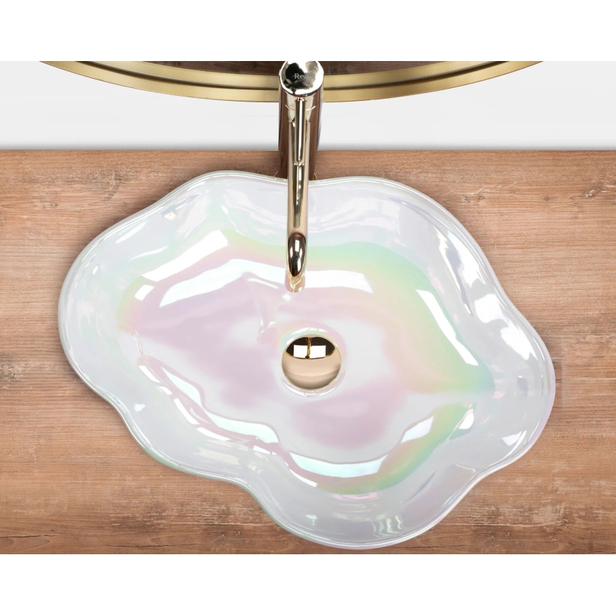 REA-U3309 - Umivalnik za na pult PEARL 38x50,5 cm keramičen/večbarven