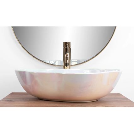 REA-U3309 - Umivalnik za na pult PEARL 38x50,5 cm keramičen/večbarven