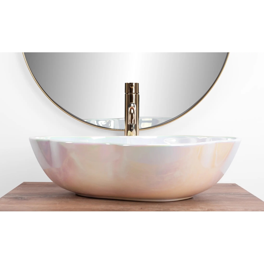 REA-U3309 - Umivalnik za na pult PEARL 38x50,5 cm keramičen/večbarven