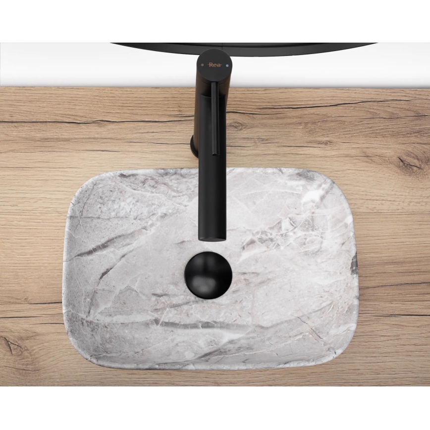 REA-U3321 - Nadpultni umivalnik BELINDA MINI 25x36 cm keramika/siva/imitacija kamna