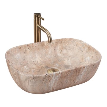 REA-U3323 - Pultni umivalnik BELINDA 33,5x46,5 cm keramika/imitacija kamna