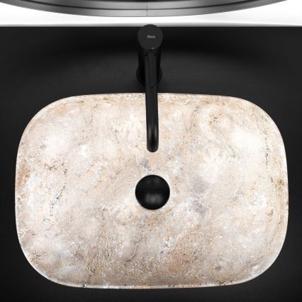 REA-U3323 - Pultni umivalnik BELINDA 33,5x46,5 cm keramika/imitacija kamna