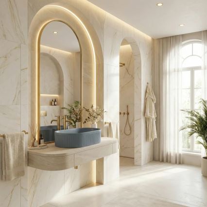 REA-U3535 - Umivalnik na pult VANDA 31 x 49 cm keramika/temno modra