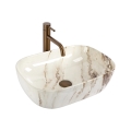 REA-U3601 - Umivalnik na pult BELINDA 33x46,5 cm keramika/bež/imitacija kamna