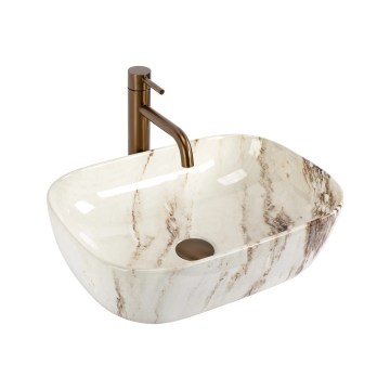 REA-U3601 - Umivalnik na pult BELINDA 33x46,5 cm keramika/bež/imitacija kamna
