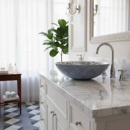 REA-U3608 - Nadpultni umivalnik JULIANA 40 cm keramika/bela/modra