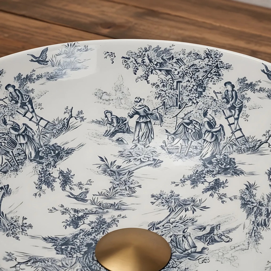 REA-U3608 - Nadpultni umivalnik JULIANA 40 cm keramika/bela/modra