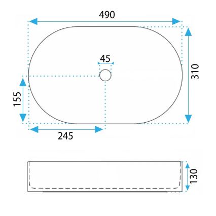 REA-U3612 - Nadpultni umivalnik VANDA 31x49 cm keramika/zelena