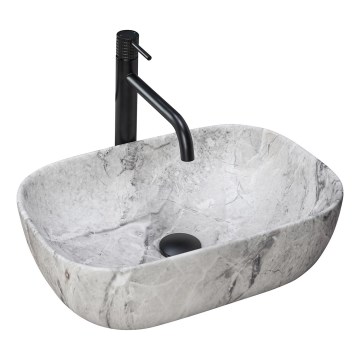 REA-U3800 - Namizni umivalnik LIVIA 33,5x46,5 cm keramika/siva/imitacija kamna