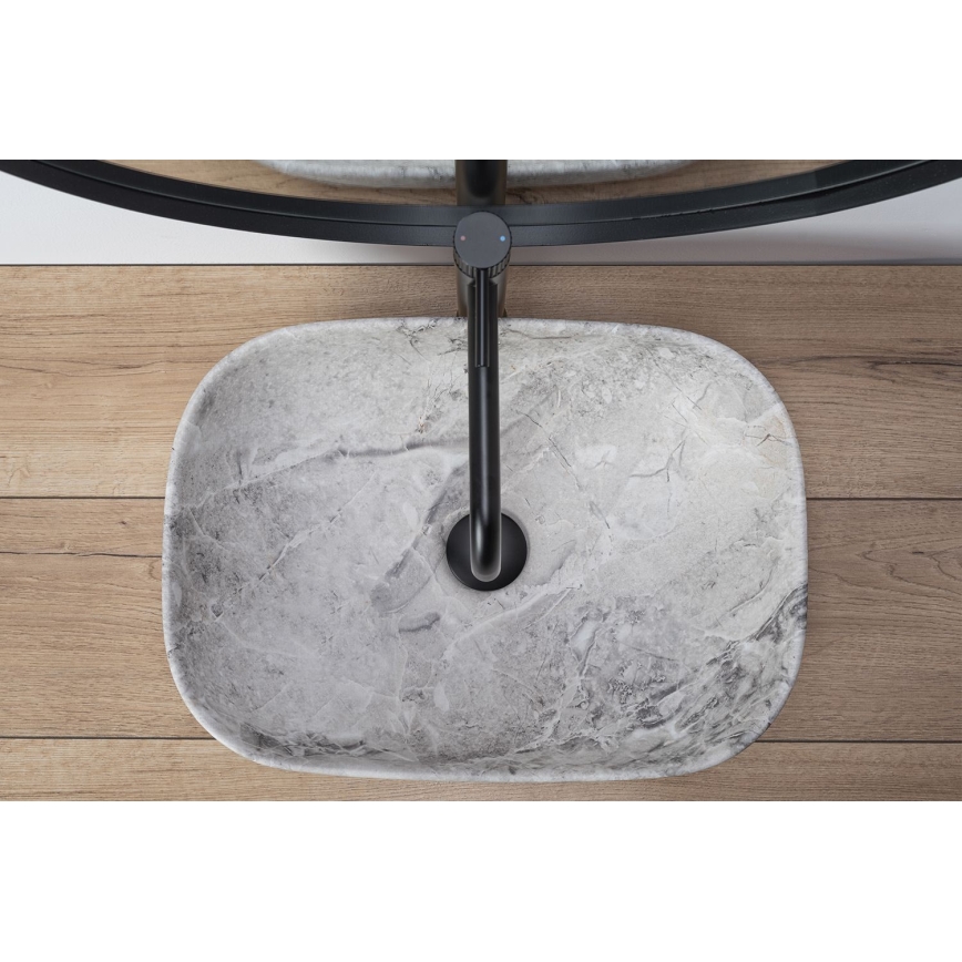 REA-U3800 - Namizni umivalnik LIVIA 33,5x46,5 cm keramika/siva/imitacija kamna