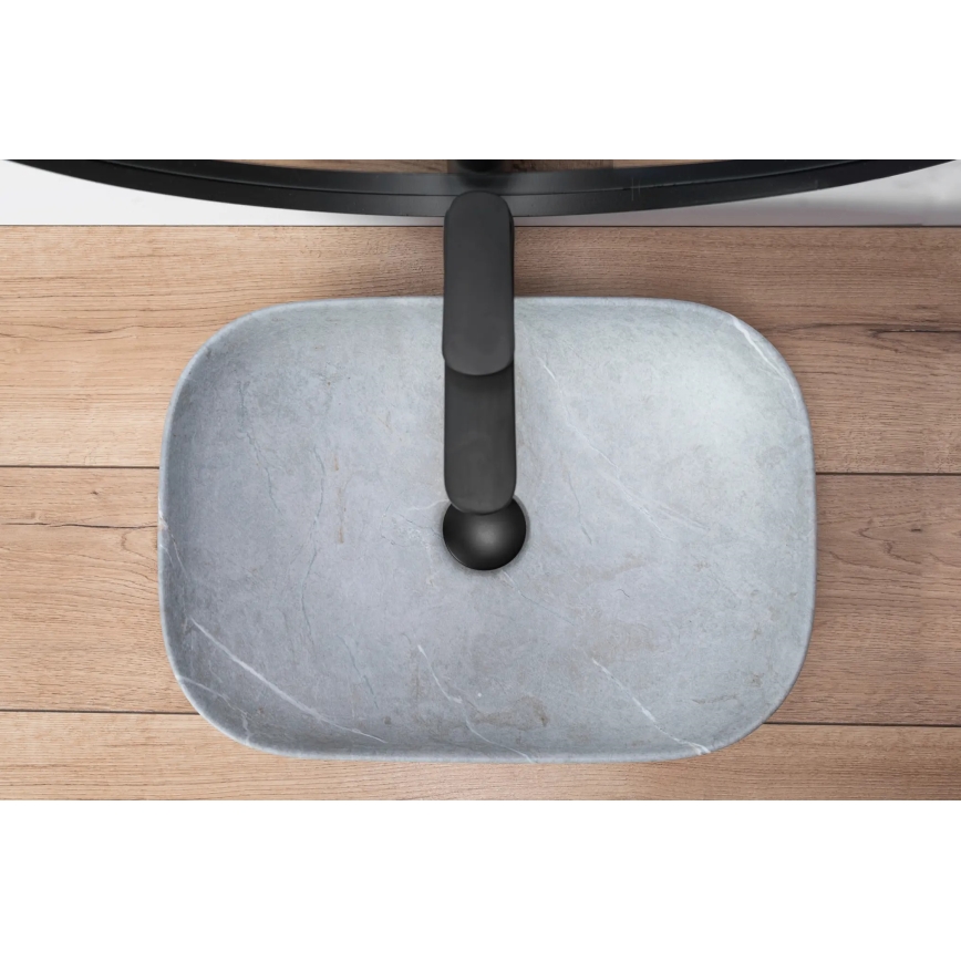 REA-U3801 - Pultni umivalnik LIVIA 33,5x46,5 cm keramika/siva/imitacija kamna