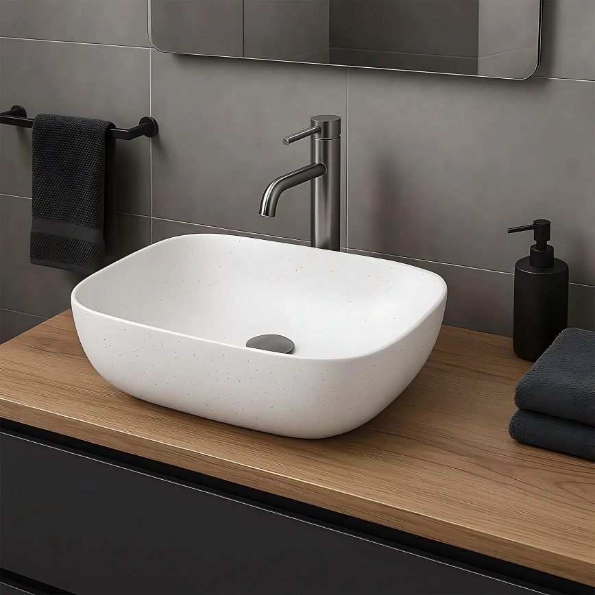 REA-U4001 - Umivalnik na pult BELINDA 33,5x46,5 cm keramika/matna bela