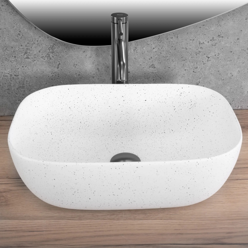 REA-U4001 - Umivalnik na pult BELINDA 33,5x46,5 cm keramika/matna bela
