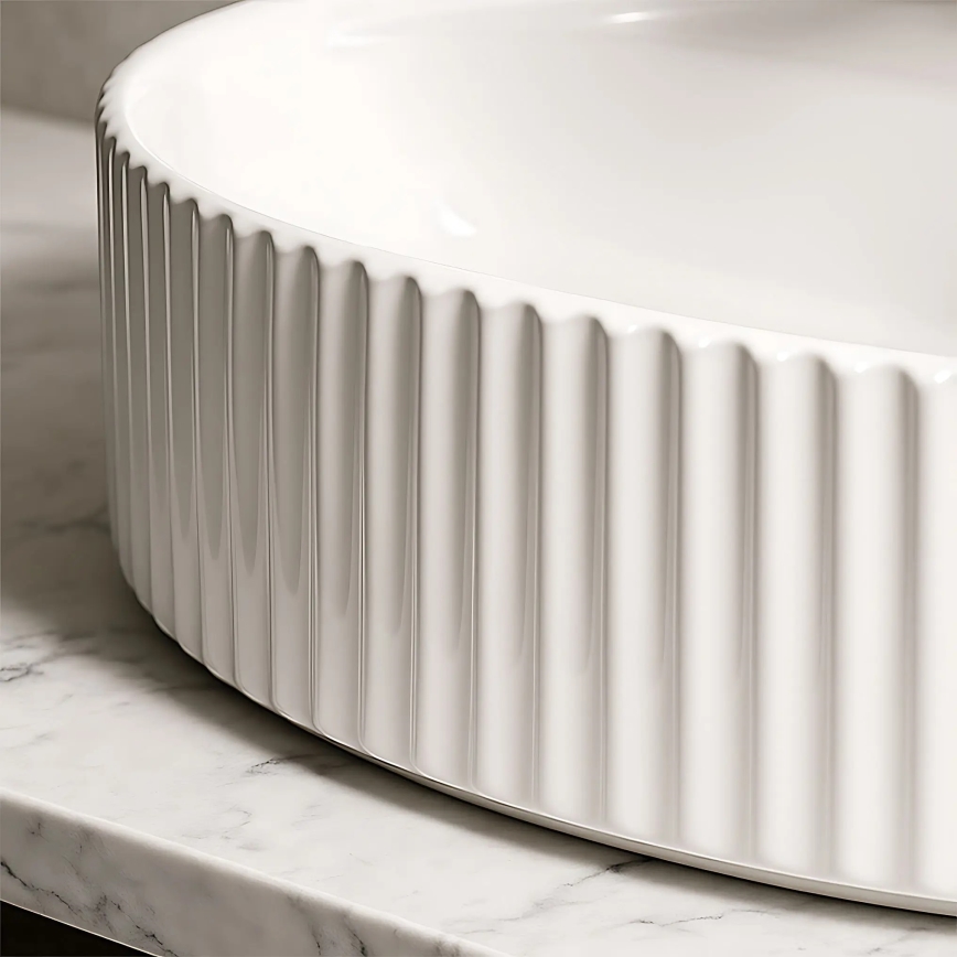 REA-U4003 - Nadpultni umivalnik MARCELA 35,5x50 cm keramika/sijajno bela