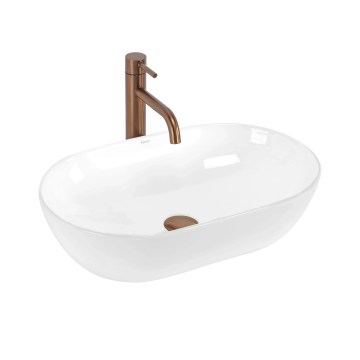REA-U4331 - Umivalnik na pult AMELIA 32,5x52 cm keramika/sijajna bela